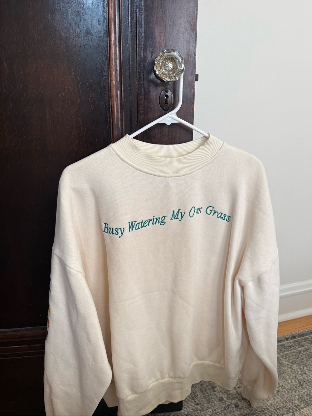 Yellow The Label "Busy Watering My Own Grass" Crewneck Sweatshirt